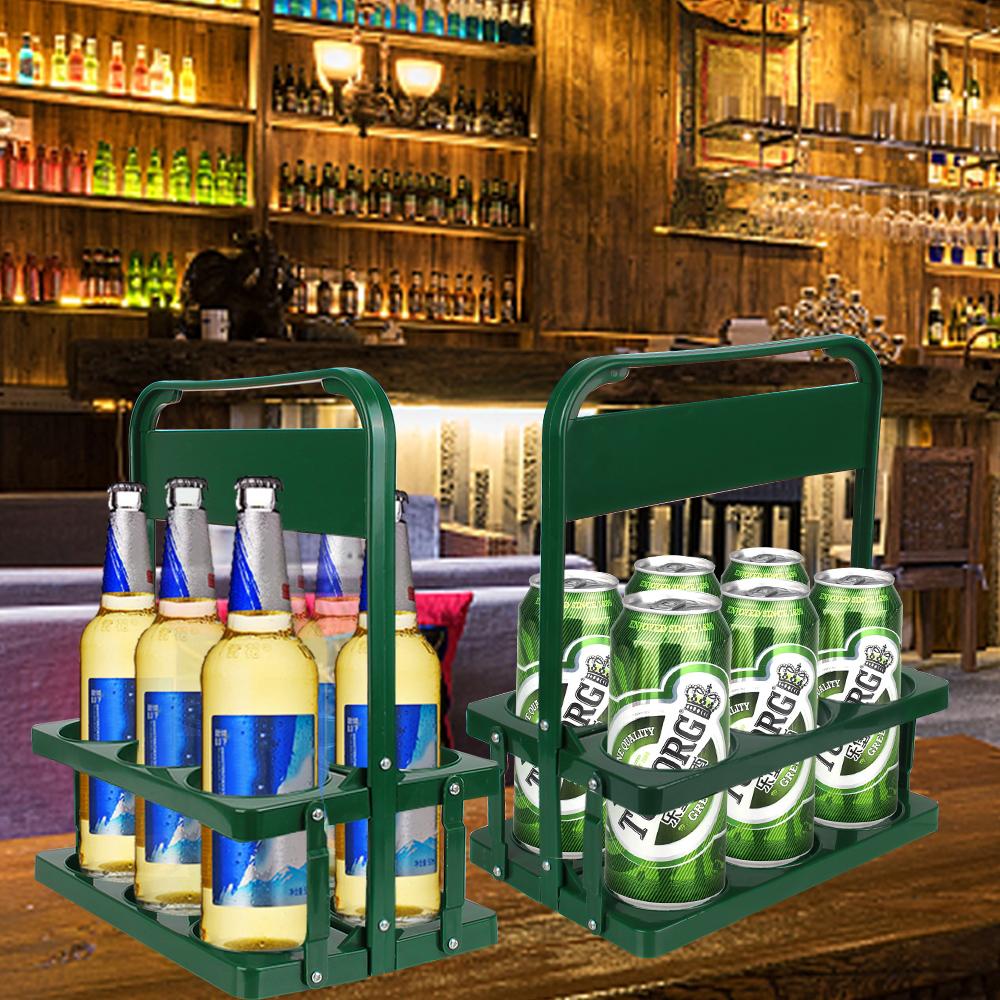 Многоразовая подставка для пивных бутылок, барная корзина для напитков, органайзер для стаканов, 6 упаковок, подставка для вина, держатель для стаканов, прочные складные корзины для покупок вина