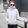Winter Women Jacket Hooded Zip-up Long Sleeves Thick Plush Lined Solid Color