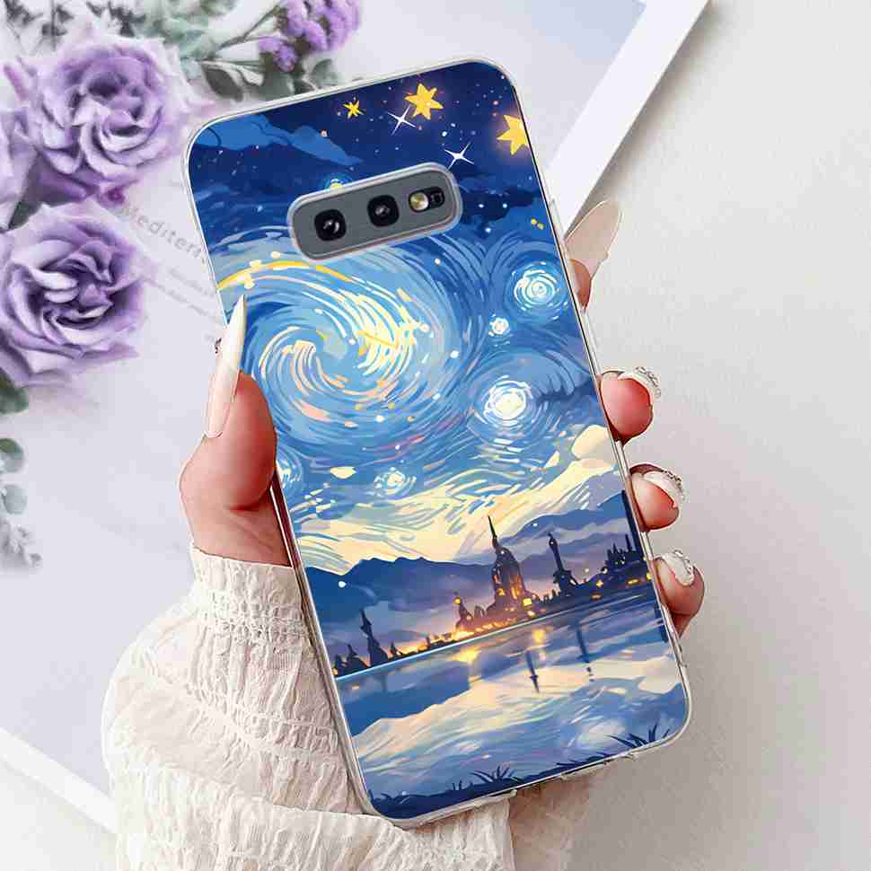 For Samsung Galaxy S10e SM-G970 Case Fashion Painted Flowers Soft Silicone TPU Cover For Samsung S10e S10E SM-G970F 5.8" Bumper