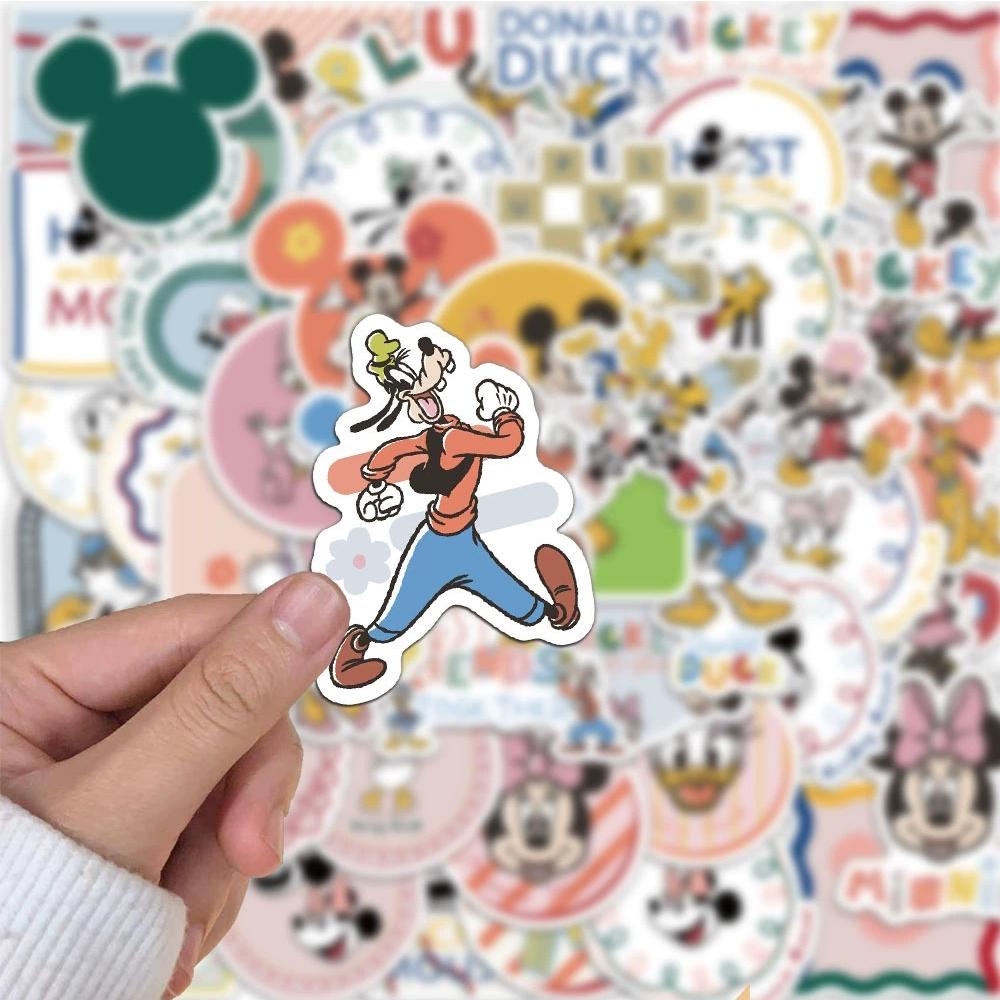 10 30 50Pcs Cute Funny Disney Mickey Mouse Donald Duck Stickers Diy Skateboard Phone Luggage Bike Cartoon Decoration Sticker Toy