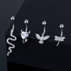 Crystal Belly Button Ring Animal Shape Belly Piercing Stainless Steel Navel Ring