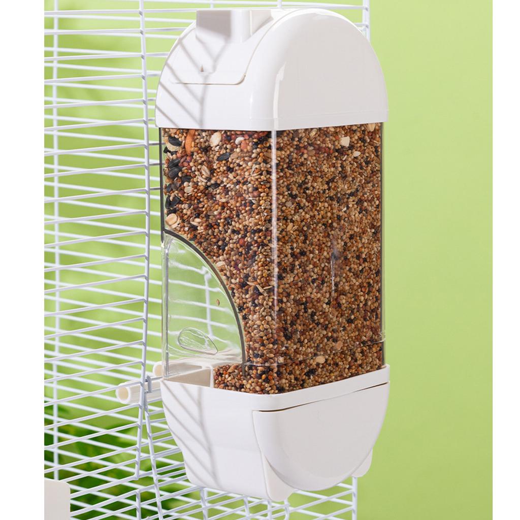 Автоматическая кормушка для птиц Прозрачный дизайн Подвесная клетка для птиц Кормушка Контейнер для еды для попугаев Волнистые попугайчики и кореллы