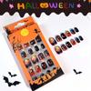 24Pcs/set Pumpkin Children Halloween False Nails Ghost Kids Fake Nail Extension  Girls