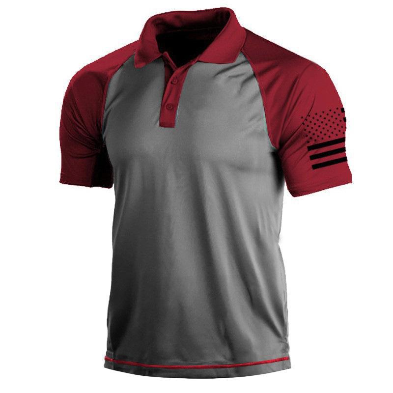 Мужская уличная рубашка-поло с 3D цифровым флагом США и футболкой