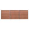 VidaXL Fence Panel Set, Fence Wall, Barrier with Post, Garden Edging Patio Terrace, Brown 3211828
