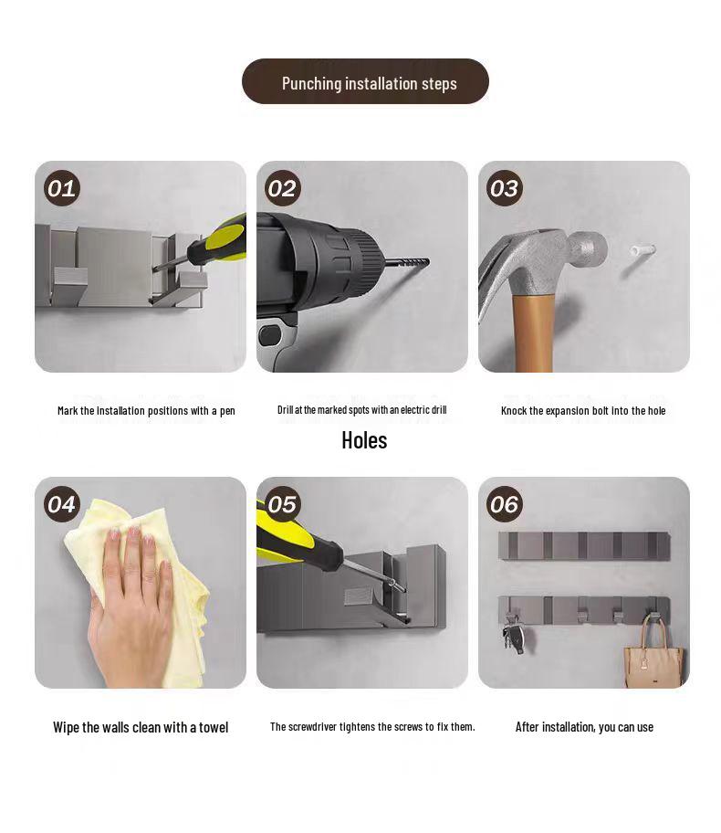 Elegant No-Drill Foldable Hidden Coat and Hat Hook for Entryways