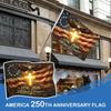 Флаг Года 1776-2026 Двусторонний 3-слойный Прочный Уличный Баннер Патриотический Подарок с Историей Америки для Декора Сада и Двора