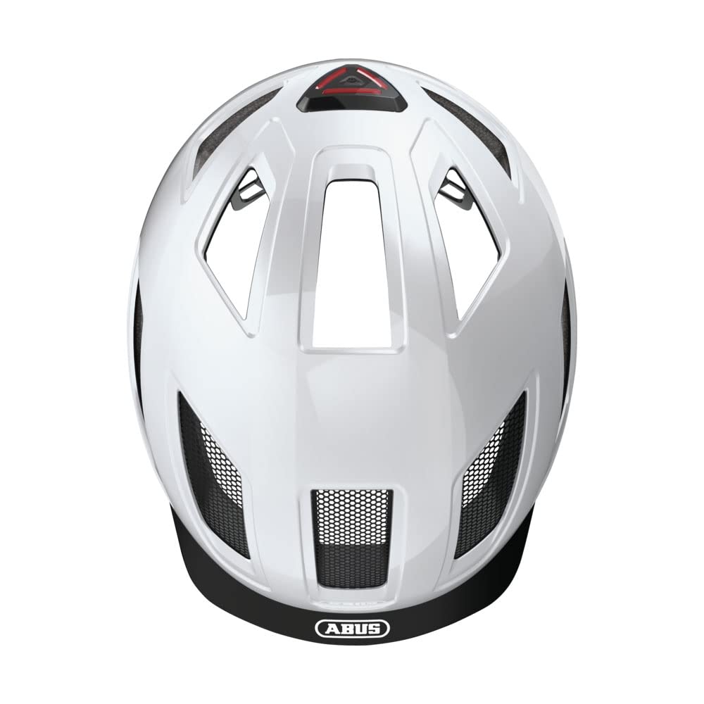 Японский ABUS HYBAN Велосипедный Городской Полярный Размер со Светодиодом Сзади и Козырьком [Официальный Продукт] 2.0 Шлем, Белый, M,