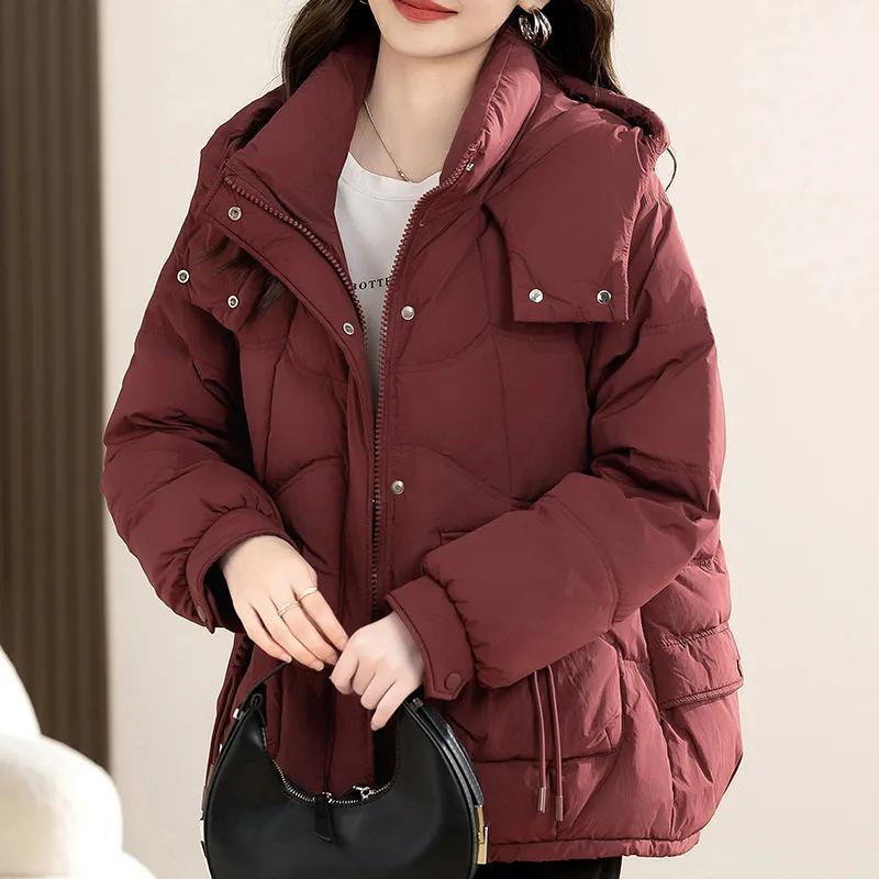 Women's Winter Cotton-padded Jacket Short Fashion Korean Version of Loose Hooded Thickening To Keep Warm Down Cotton-padded Jacket