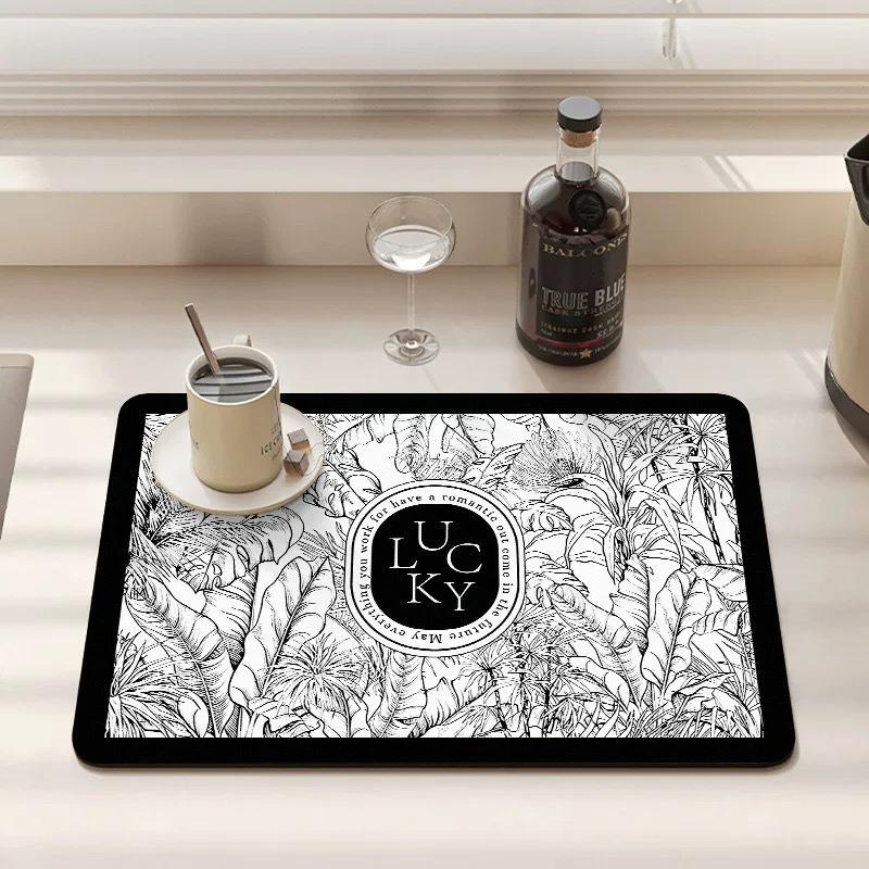 50*80СМ Грязевпитывающий Быстросохнущий Термостойкий Нескользящий Коврик для посуды Коврик для сушки посуды Подставка Салфетка для кофе