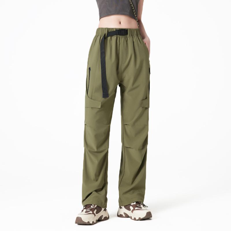 Женские повседневные водонепроницаемые брюки карго с несколькими карманами для работы, 2025: Весенний ветрозащитный плащ прямого кроя для занятий спортом на открытом воздухе