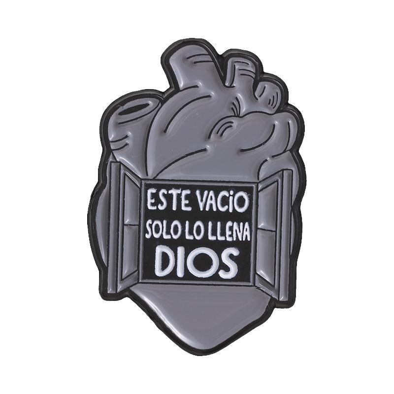 Xiaomi Spanish Jesus Faith Enamel Pin Cartoon Jesus Tu Puedes Estoy Contigo Badge Este Vacío Solo Lo Llena Dios Heart Window Brooches