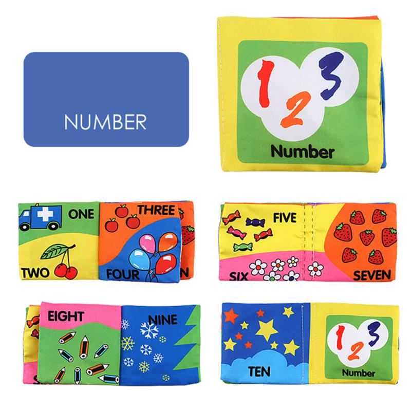 Высококонтрастная 3d детская тканевая книга, складная цифровая книга с изображением животных, игрушки для раннего образования на английском языке, подарки