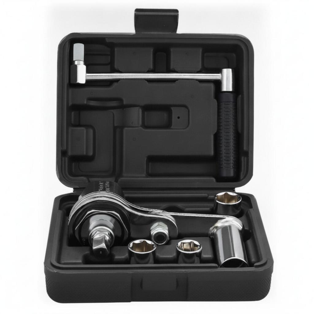 Compact Lug Wrench Kit with Case High-Rotational Force Tire Manual