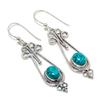 Серьги с натуральными бирюзовыми камнями, серьги из стерлингового серебра 925 пробы, серьги-подвески из серебра ручной работы в стиле бохо, подарки из ваты