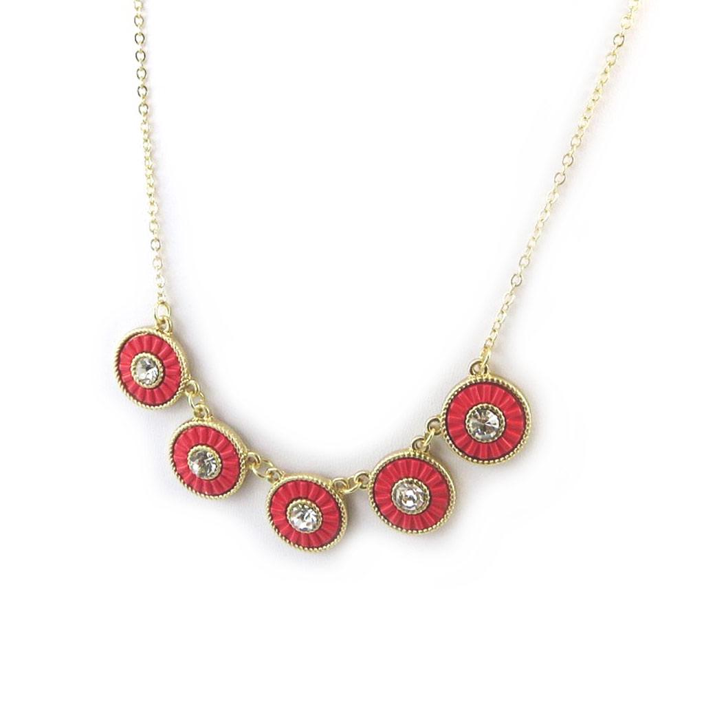 Les Trésors De Lily [N4074] - Golden Red 'Navajos' Designer Necklace