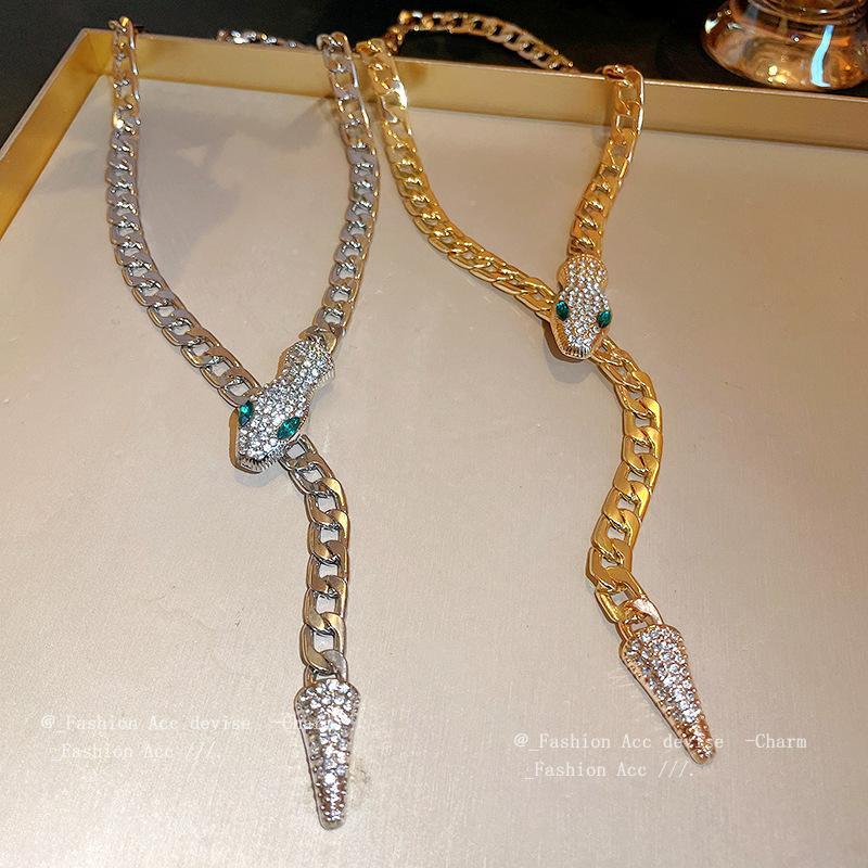 Ожерелье в форме змеи со стразами для женщин, цепочка-чокер, ювелирное изделие, подарок