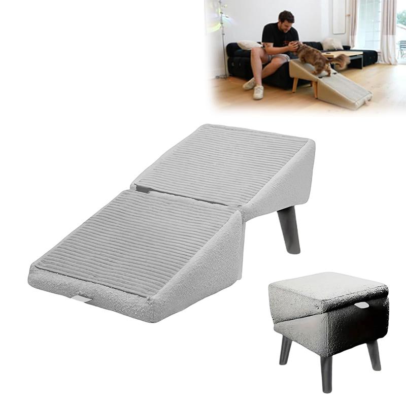 Деревянная складная лестница-стремянка 2-в-1 для дома, рампа для собак, ступени, пуф-рампа для собак, складной нескользящий раздельный пуф, рампа для щенков