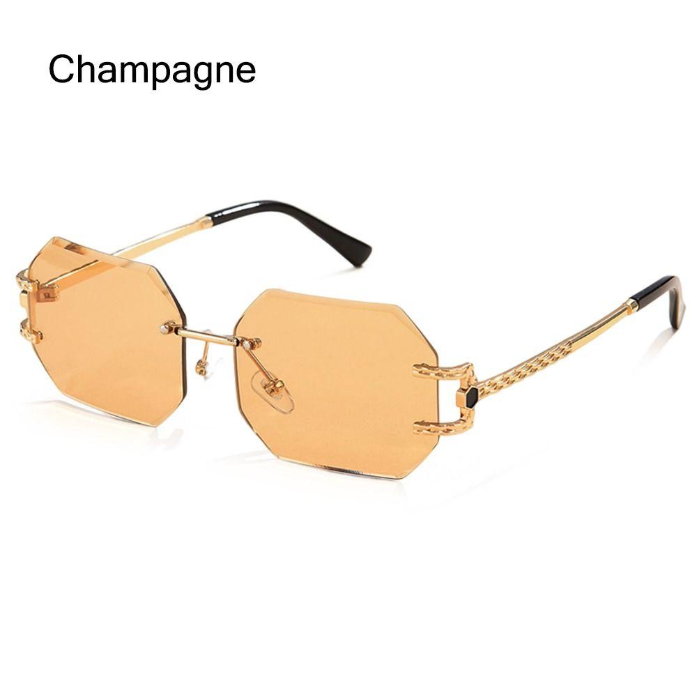 Rimless Sunglasses Gradient Sunglasses UV400 Women Shades Eyewear Ladies Eyeglasses Summer Fashion Frameless Sun Glasses