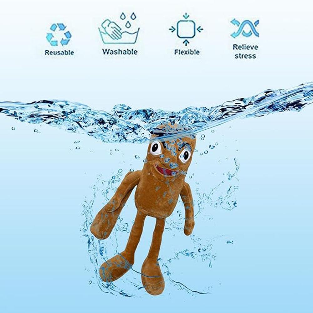 Goofy Plush Buddy with Wiggle Eyes - Quirky Brown Sausage Doll with Amusing Facial Expression, Perfect Desk Companion for Office