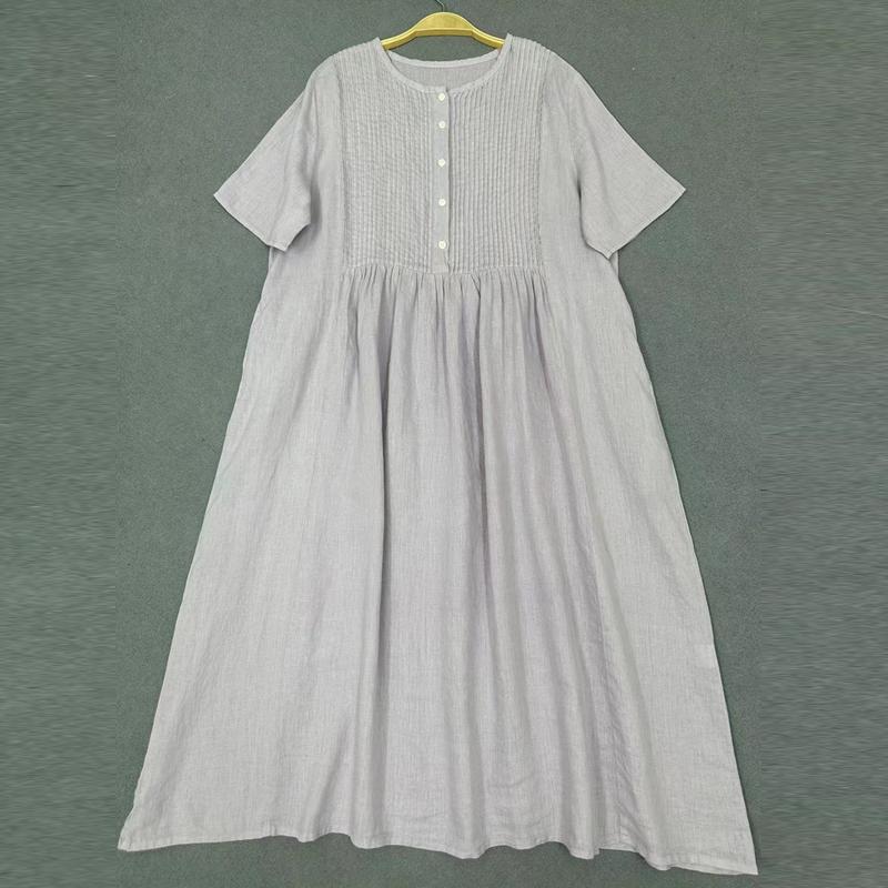 Johnature Летние японские платья-гармошки со складками, повседневные ретро простые женские платья с короткими рукавами