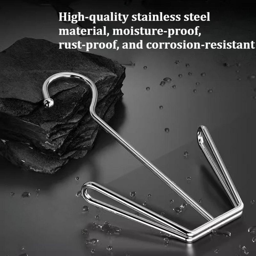 4Pcs/Pack Stainless Steel Clothes Hanger Hook Silver Storage Organizer New Shoe Drying Rack