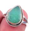 Кольцо из чистого серебра 925 пробы с натуральным хризопразом, размер 6, ручная работа H9D27