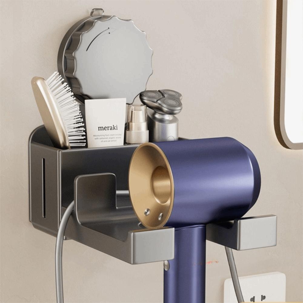 No Damage To Wall Hair Dryer Storage Hanger Removable Design Hair Blow Dryer Stand Bedroom