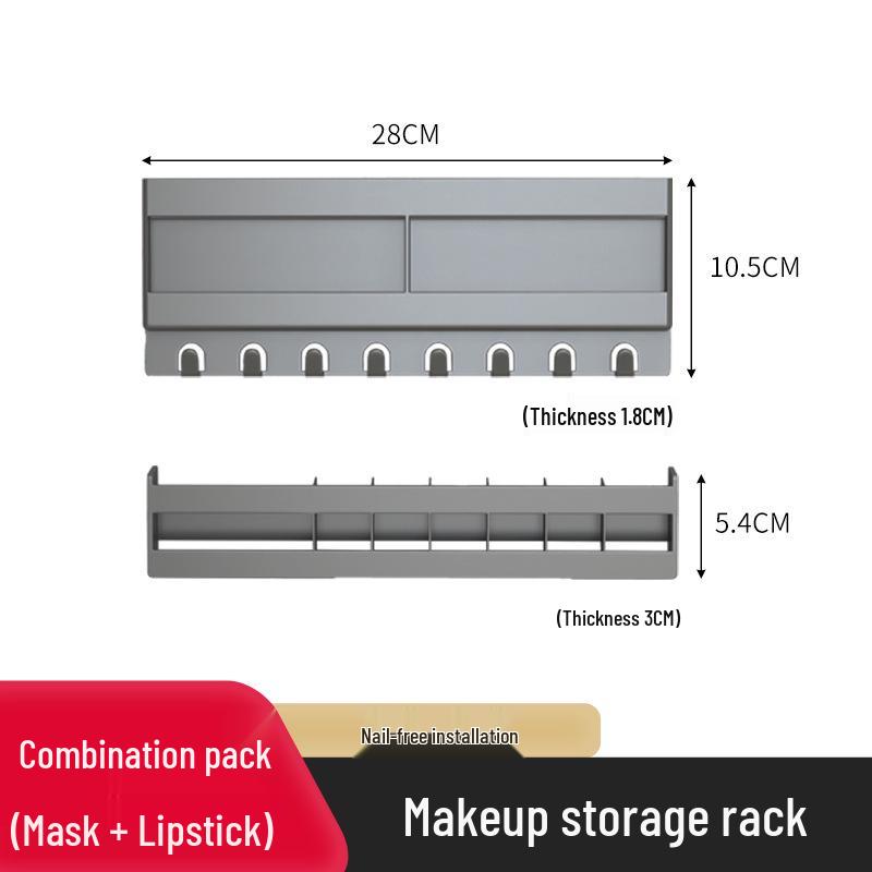 Настенный зеркальный шкафчик для ванной комнаты с хранением без сверления для косметики и туалетных принадлежностей