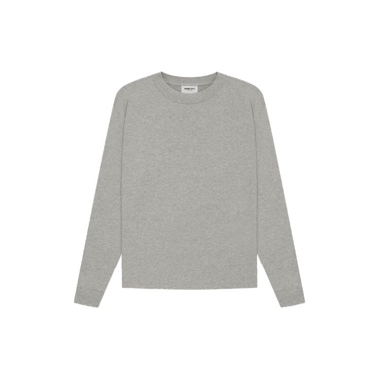 Fear of God Essentials Лонгслив SS21 Унисекс Топы Темно-серый Овсяный FOG-SS21-614