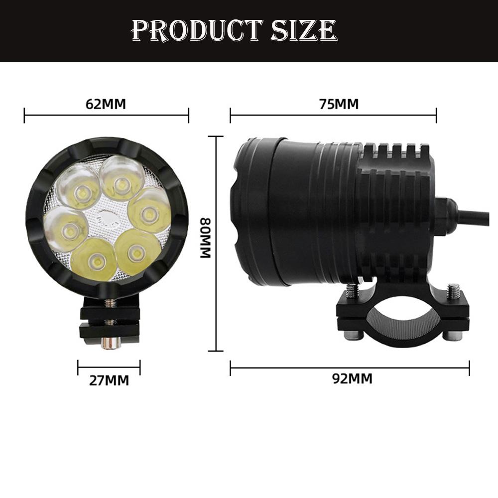 Additional Headlights for Motorcycle Auxiliary Spotlights Universal Moto Driving Fog Lights High Low Flash Beam for ATV Scooter