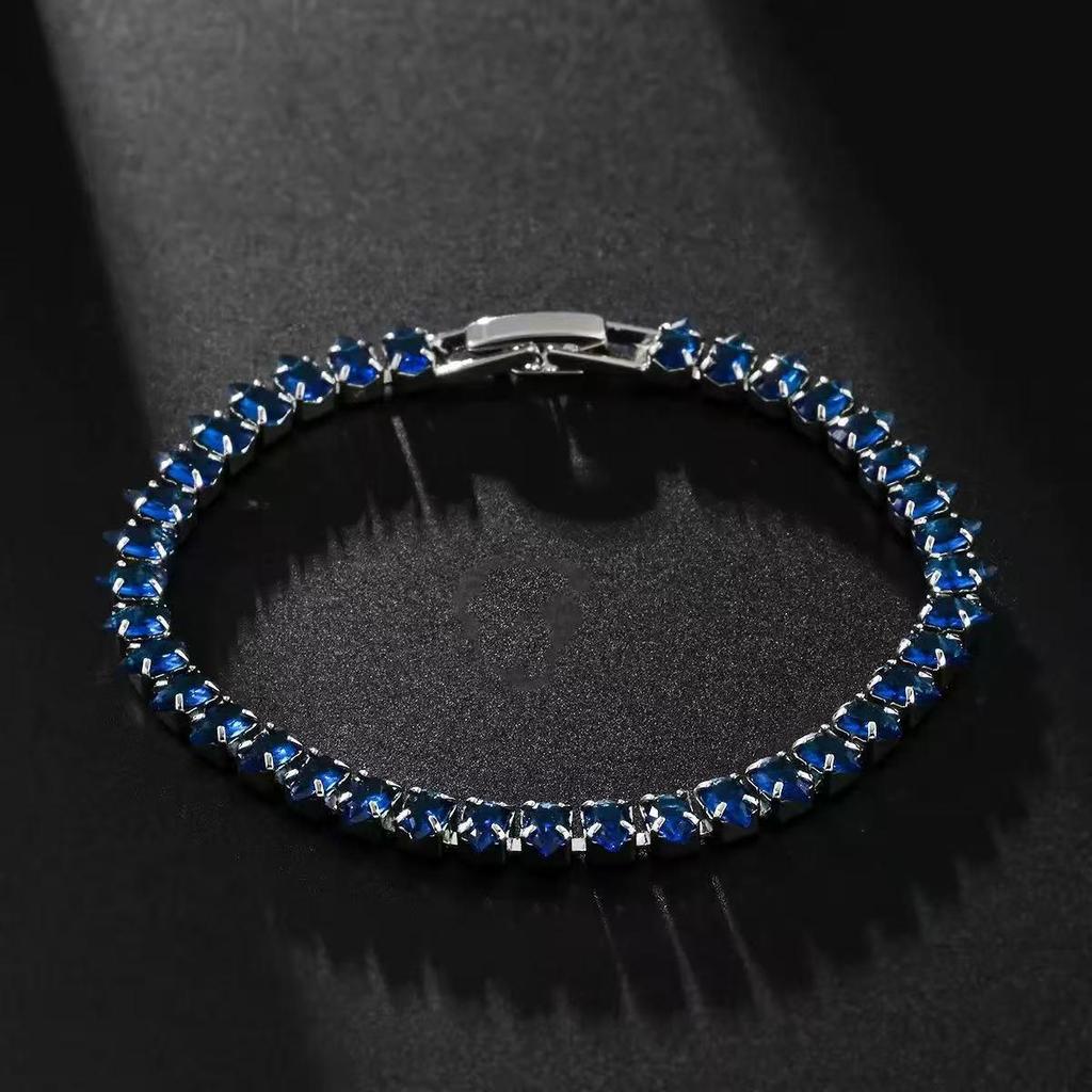 Sapphire Blue Zircon Sparkly Women's Bracelet - Elegant, Exquisite, High-Value Gift for Bestie Jewelry