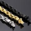 Большой размер 21/23,5 см, черный позолоченный мужской браслет-цепочка из нержавеющей стали для мужчин, мужские ювелирные аксессуары