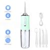220ml Oral Irrigator Portable Water Dental Flosser USB Rechargeable Water Jet Floss Tooth Pick 4 Jet Tip 3 Modes Teeth Cleaner