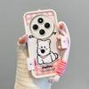 KEYSION Cartoon Cute Plush Embroidery Case for Redmi 14C with Lanyard Soft Silicone Shockproof Phone Cover for Xiaomi POCO C75