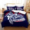 Motorcycle Duvet Cover Set Dirt Bike Extreme Sports Theme for Boy Girl Motocross Racer Polyester Bedding Set King Queen Size