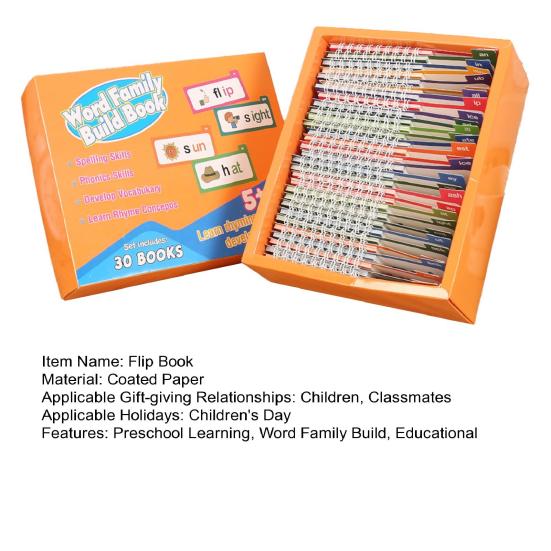 30 шт. Книга для сборки семей слов Детская дошкольная обучающая деятельность Карточки с часто употребляемыми словами Детский сад Чтение