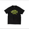 Syna Letter Print Crew Neck Short Sleeve T-Shirt Couples High Street Fashion Casual Top