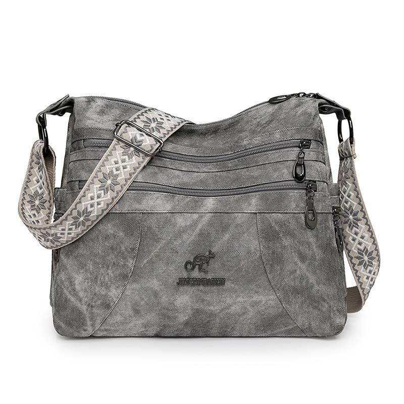 Vintage Style Shoulder Bag for Women, Faux Leather, Solid Color, Casual Occasion Handbag Zipper Closure, Polyester Lining, Edge Paint Shoulder Bag