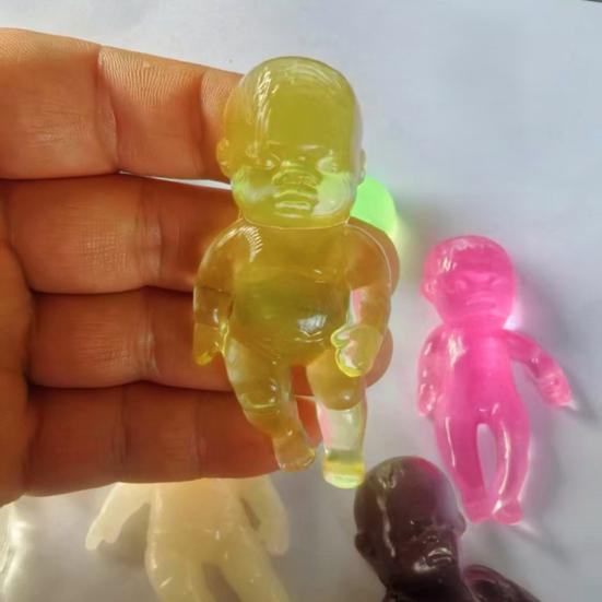 Transparent Babies Stress Relief Toy Slow Rising Anxiety Relieving Mini Baby Squeeze Toy Soft Stretchy Relaxation Stress Ball Fidget Toy