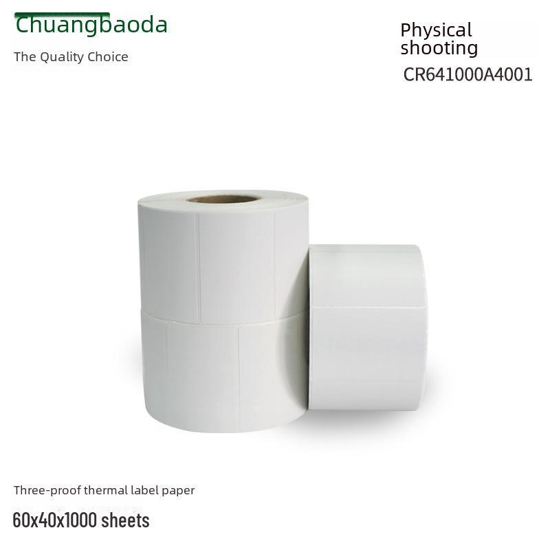 Водонепроницаемая термобумага для этикеток 60x40 мм - 1000 листов, самоклеящиеся наклейки со штрих-кодом