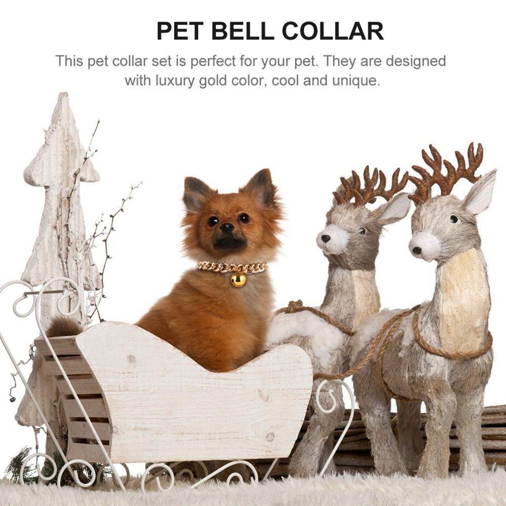 for French Bulldog Pet Accessory with Bell Dog Gold Chain Pet Chain Cat Collar Dog Necklace