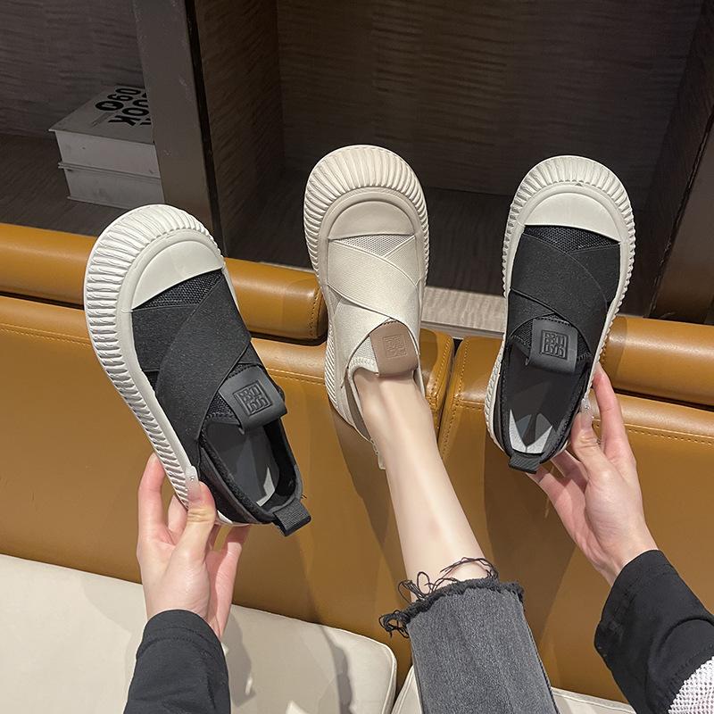 Летающие тканые дышащие кукольные туфли женские новые на платформе, сетчатые дышащие повседневные туфли, туфли-хлебушки