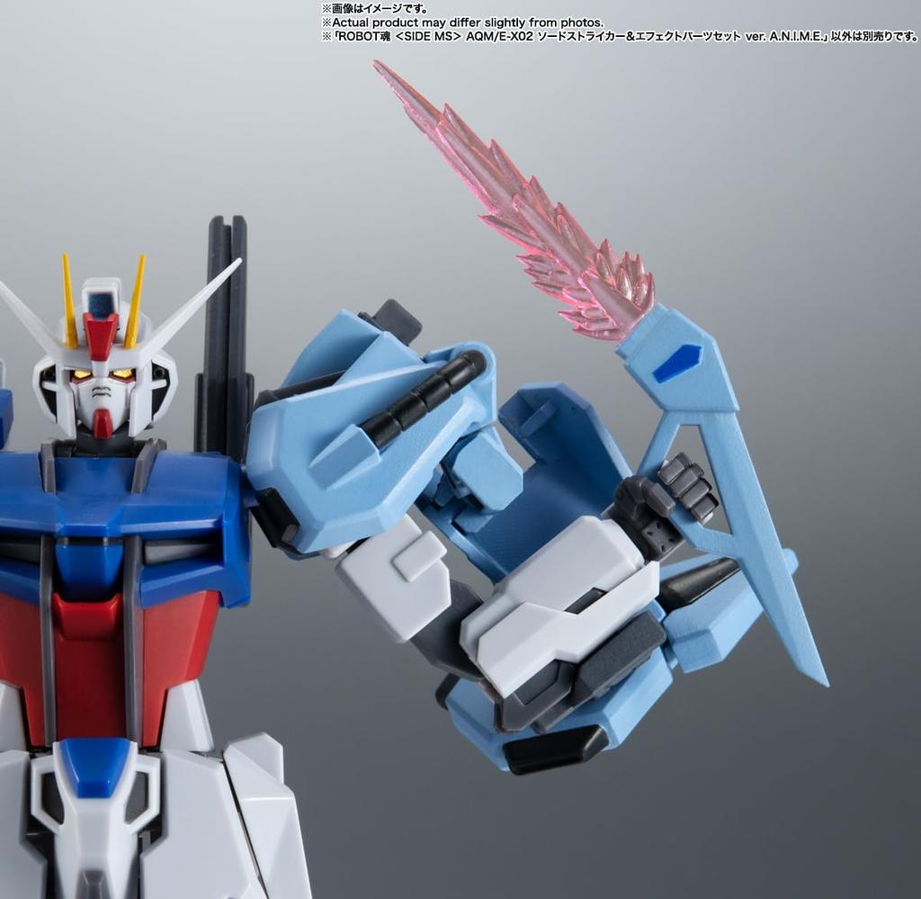 TAMASHII NATIONS ROBOT SPIRITS Mobile Suit Gundam SEED Sword Striker Effect Parts Set Approximately 165mm ABS PVC Painted Movable Figure AQM/E-X02 &