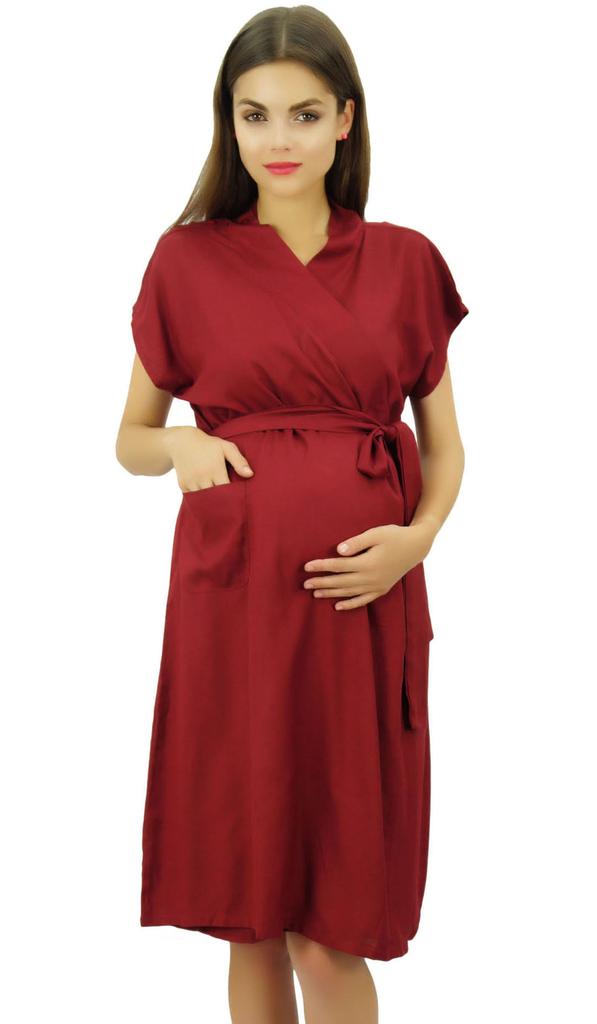 Bimba Maternity Robe Nursing Coverup With Side Shoulder Buttons Baby Shower
