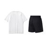 Футболка с круглым вырезом и короткими рукавами с принтом логотипа Li Ning, модная, свободного кроя, универсальная, шорты, повседневный спортивный костюм, унисекс, комплекты AHSUA15-1+AKSV843-1