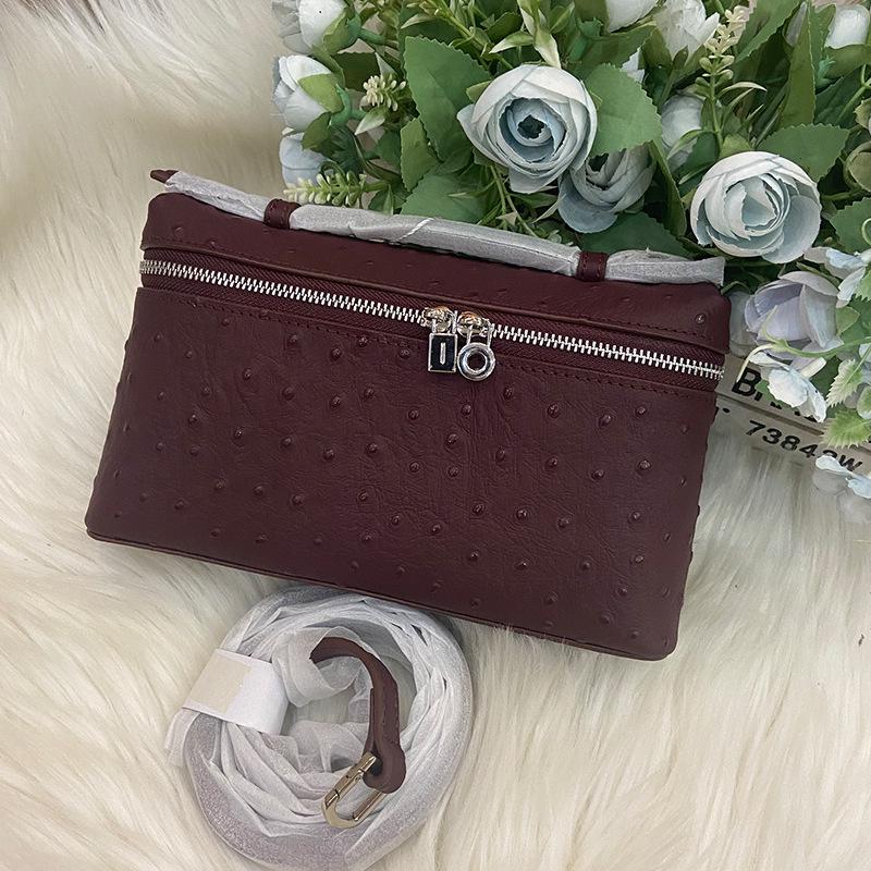 LP19 Fashionable Versatile 2025 New Genuine Ostrich Leather Crossbody Bag - Gigi Style Handbag
