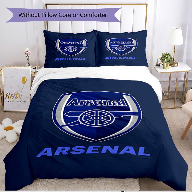 3pcs Duvet Cover Set (1*Duvet Cover + 2*Pillowcase, Without Core), football team.C Print Soft All‑Season Bedding Set, Home Bedroom Decor Gift