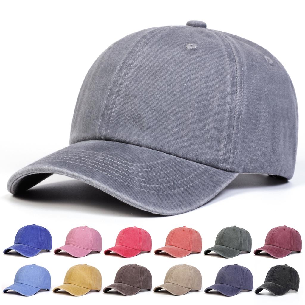 Unisex Light Washed Solid Color Baseball Caps Spring Autumn Outdoor Adjustable Casual Hats Dad Hat Sunscreen Hat
