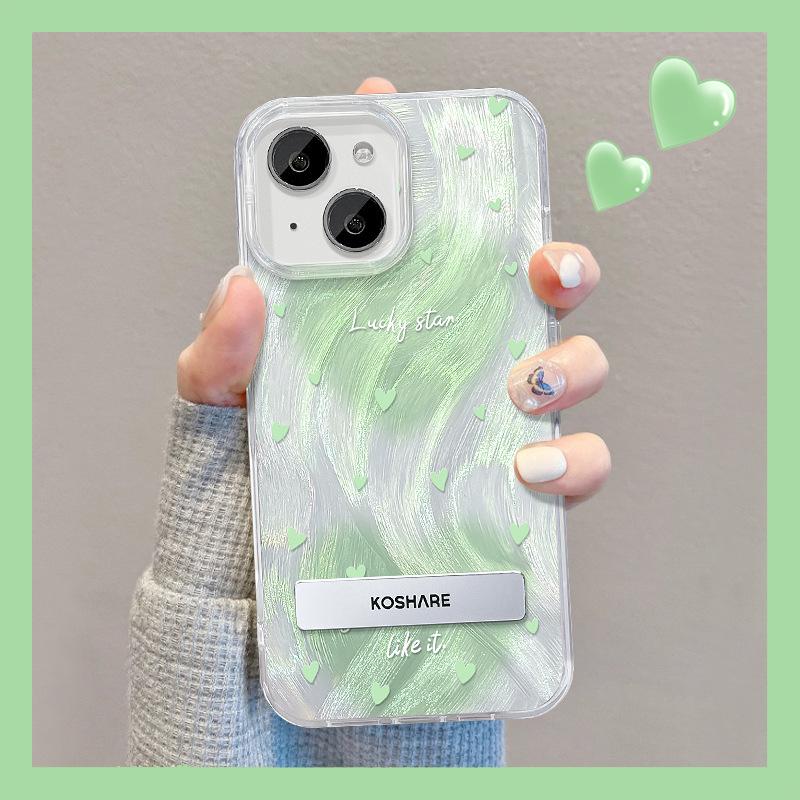 Подходит для Apple 15 Пуховая пряжа Чехол для мобильного телефона Летний Iphone14pro Разводы Любовь Невидимая подставка 13 Большое отверстие Противоударный X